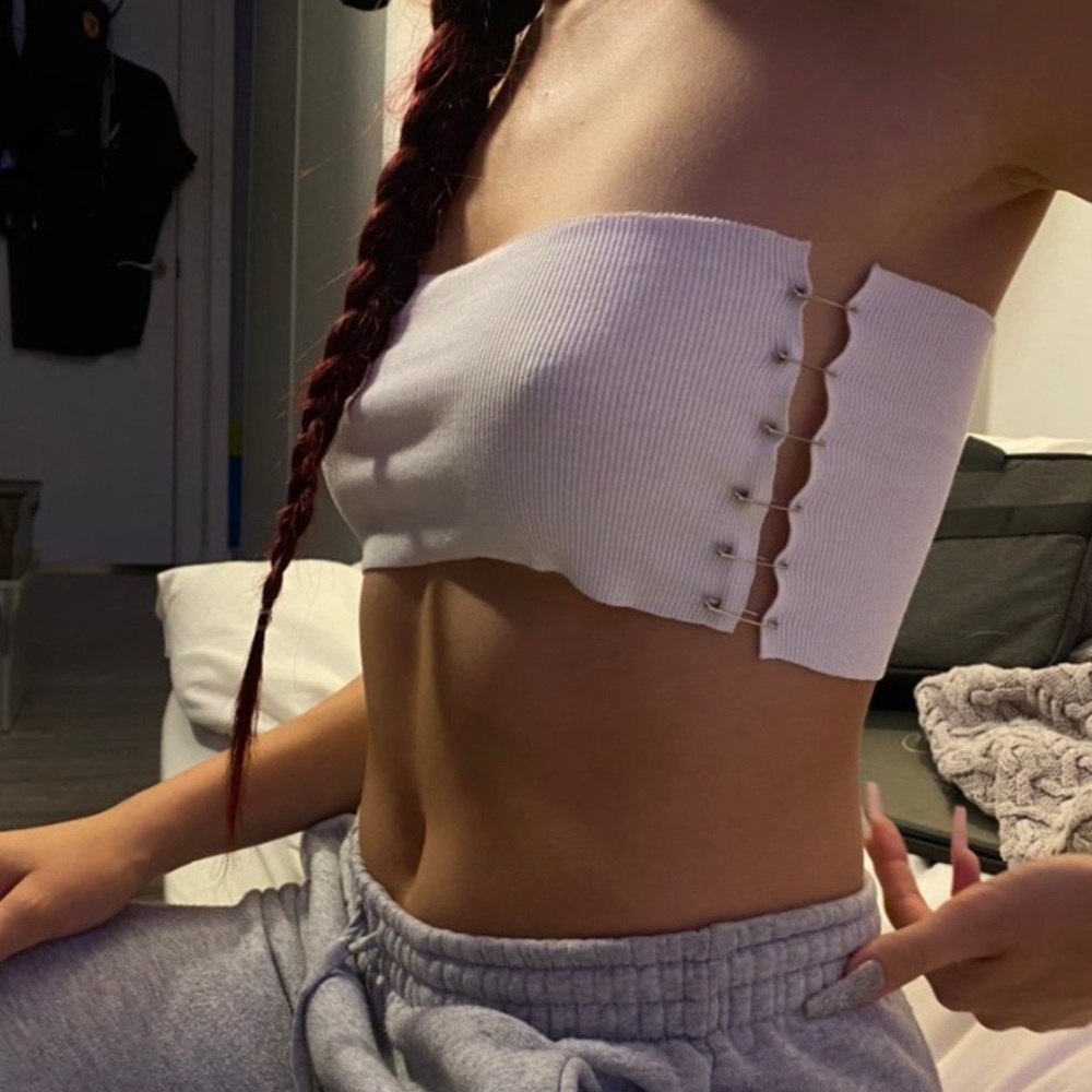 Custom safety pin white bandeau 🤍